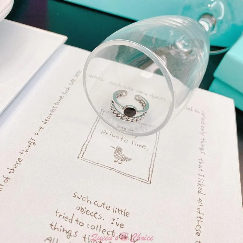 雙層大黑鑽S925純銀戒指-細節圖3