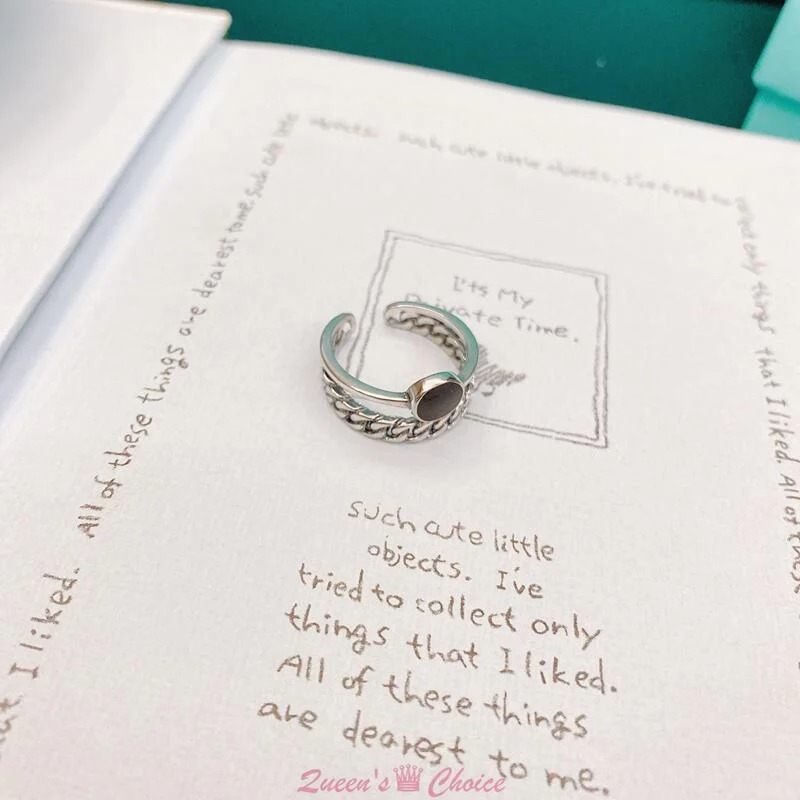 雙層大黑鑽S925純銀戒指-細節圖4