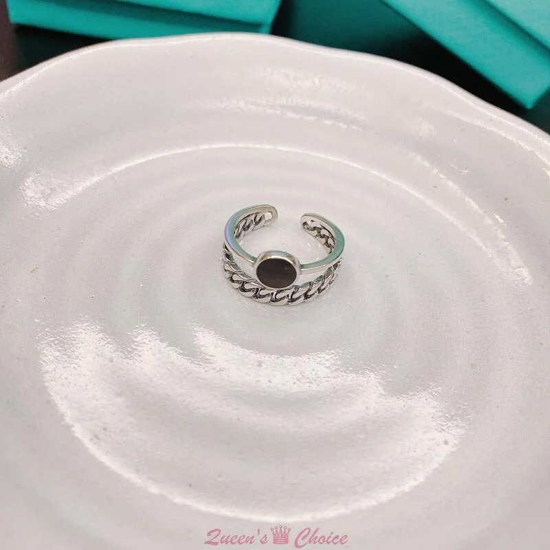 雙層大黑鑽S925純銀戒指-細節圖5