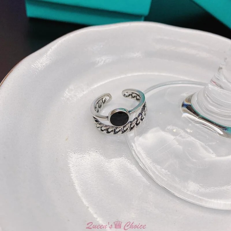 雙層大黑鑽S925純銀戒指-細節圖6