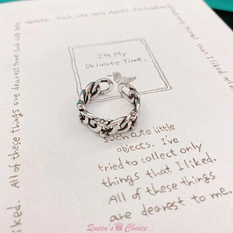 星星鎖鏈S925純銀戒指-細節圖2