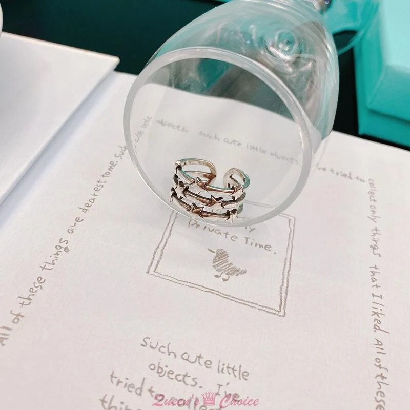 三層星星S925純銀戒指-細節圖3