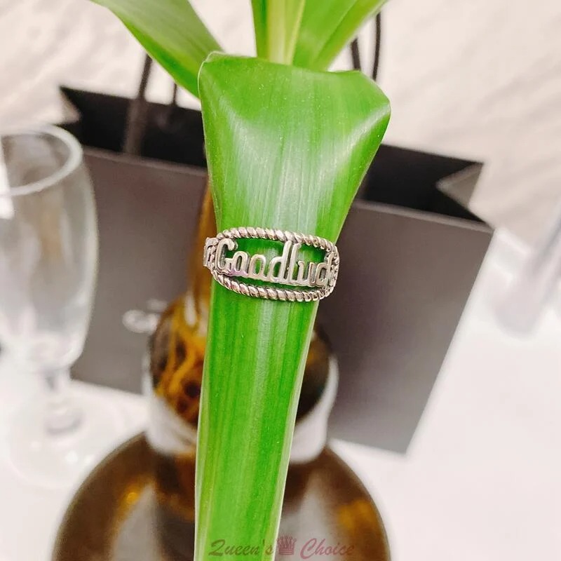 美式風格Googluck大字母S925純銀戒指-細節圖4