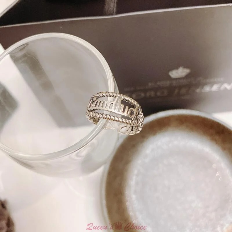 美式風格Googluck大字母S925純銀戒指-細節圖6