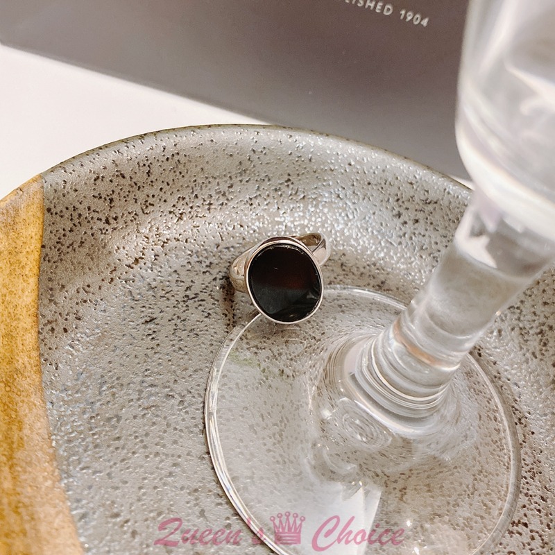 歐美風誇張大黑鑽S925純銀戒指-細節圖2