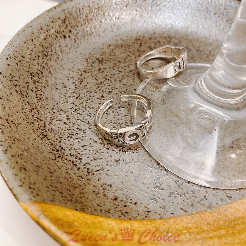 皮帶扣造型S925純銀戒指-細節圖2