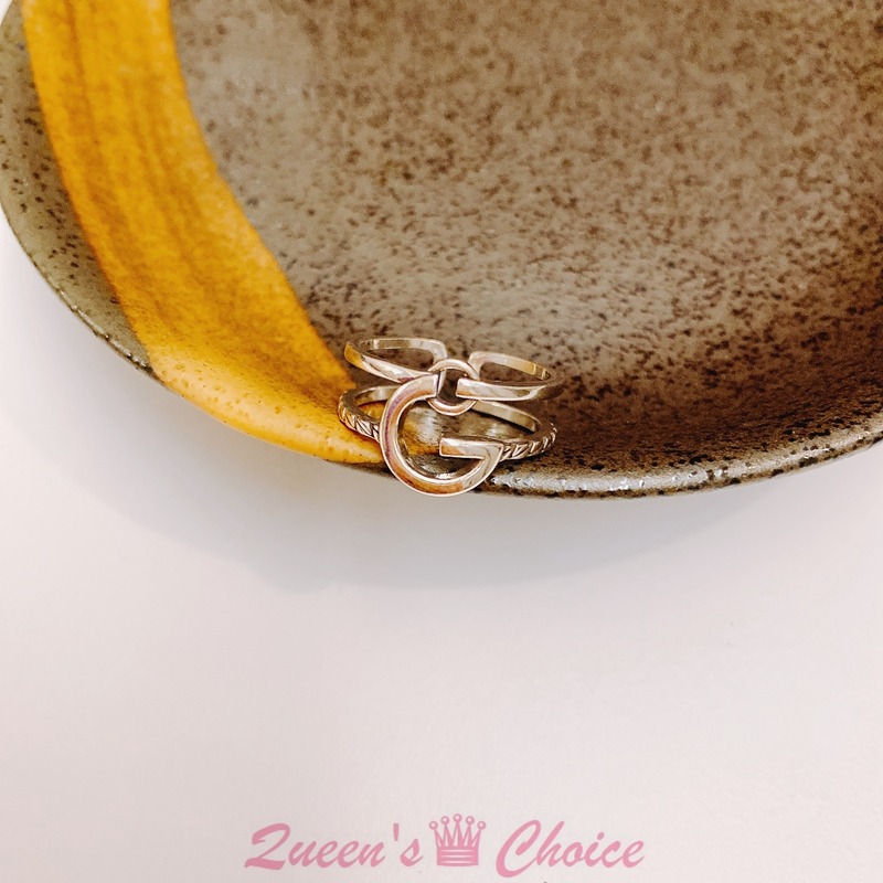 字母G造型S925純銀戒指-細節圖2