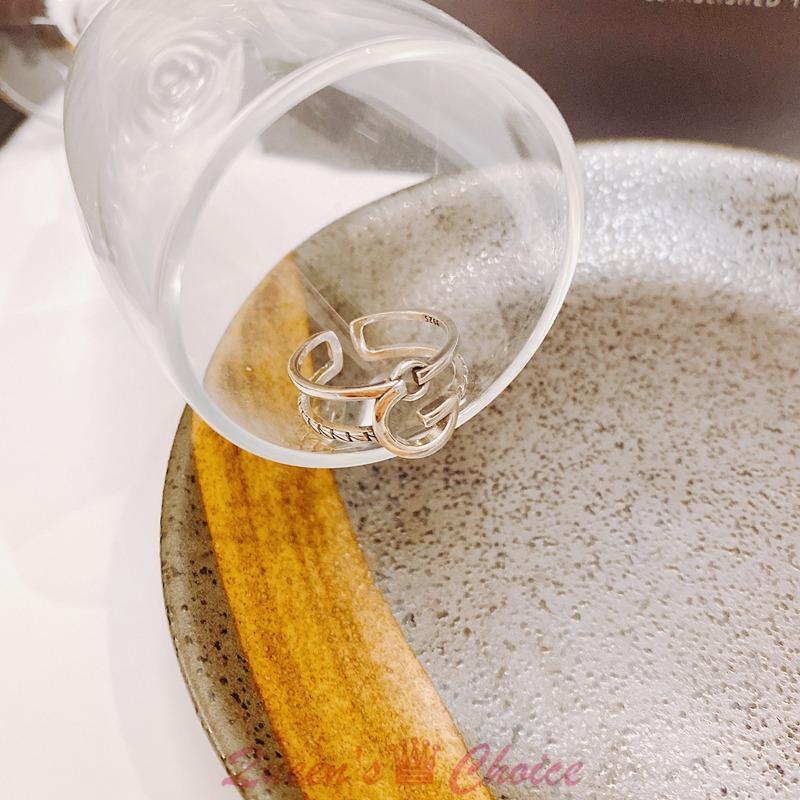 字母G造型S925純銀戒指-細節圖3