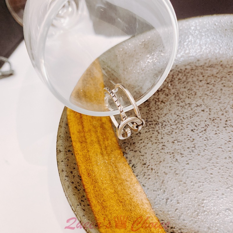 字母G造型S925純銀戒指-細節圖4