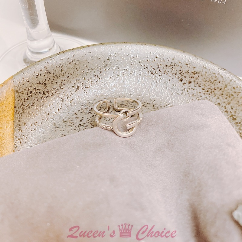 字母G造型S925純銀戒指-細節圖5