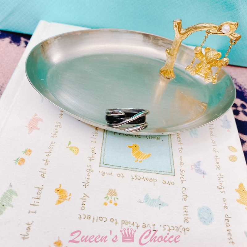 中性款銀黑線條百搭鋼戒-細節圖3