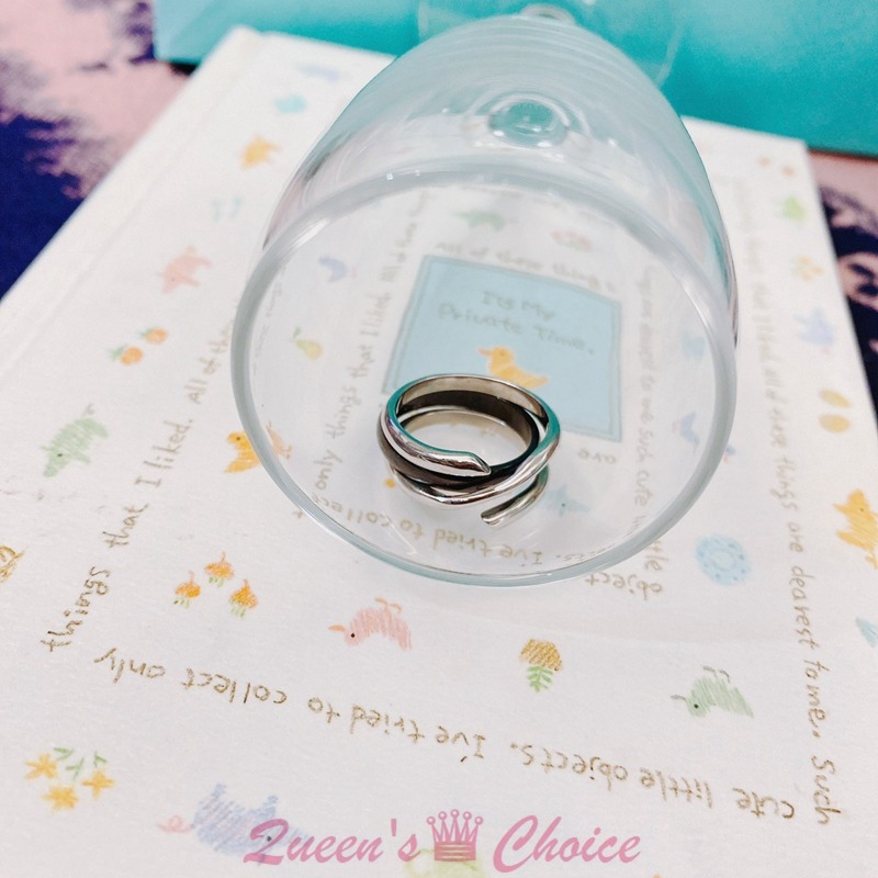 中性款銀黑線條百搭鋼戒-細節圖5