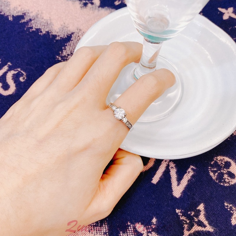 婚戒款單顆閃耀大鑽S925純銀戒指-細節圖6