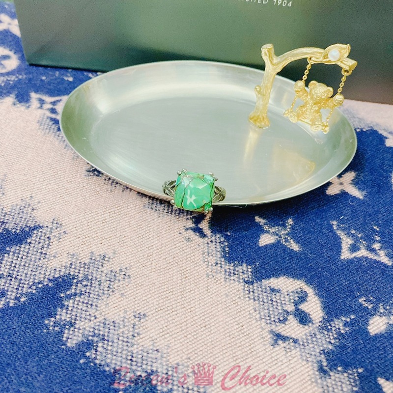 復古風裂痕綠石戒指 Q092-細節圖2