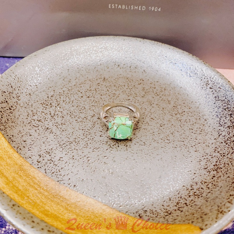 復古風裂痕綠石戒指 Q092-細節圖3