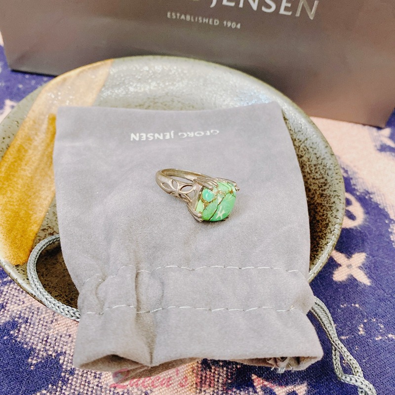 復古風裂痕綠石戒指 Q092-細節圖4