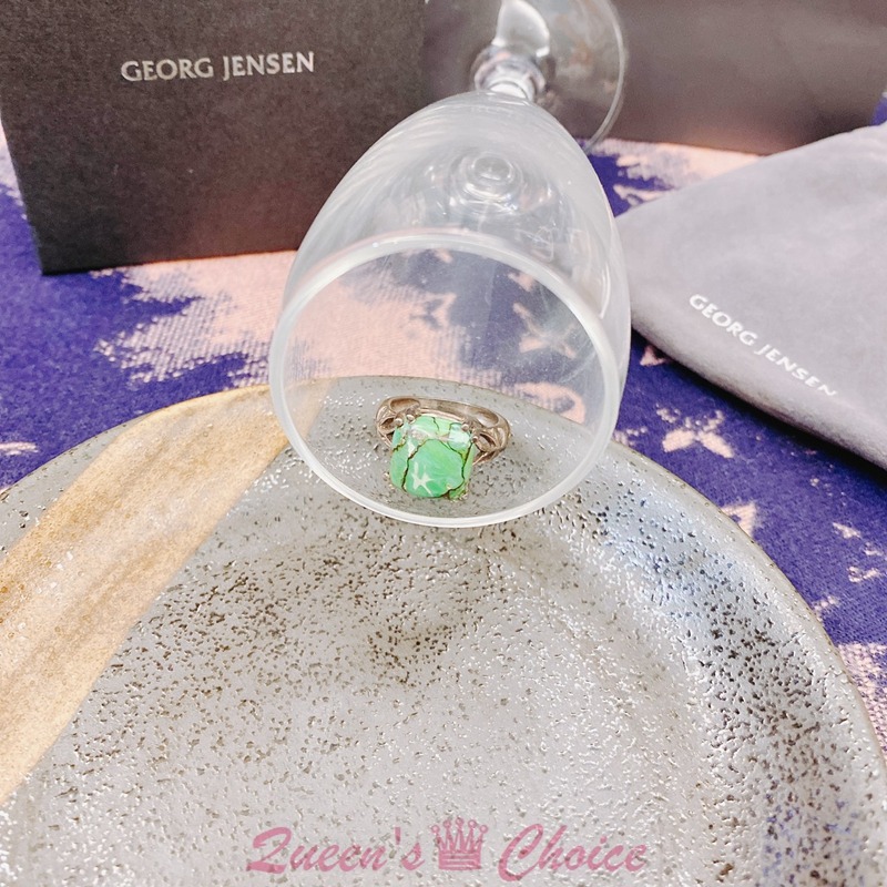 復古風裂痕綠石戒指 Q092-細節圖5
