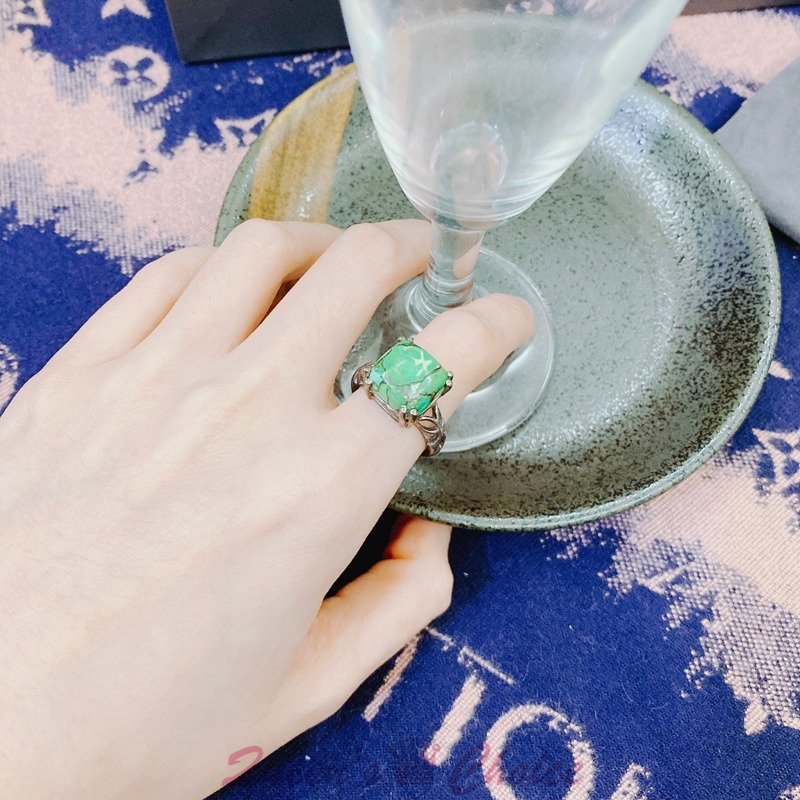 復古風裂痕綠石戒指 Q092-細節圖6