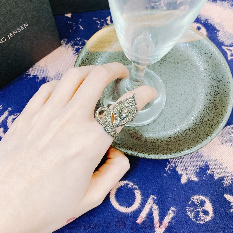 設計款鋯石紅鶴花戒指-細節圖6