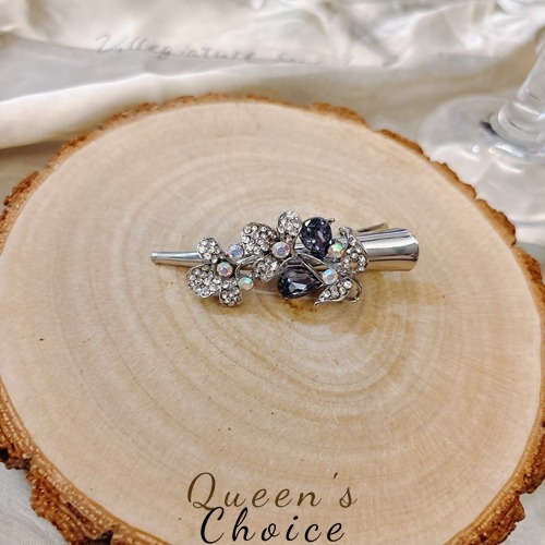 閃耀紫蝶髮夾 韓款邊夾 水鑽小髮夾-細節圖2