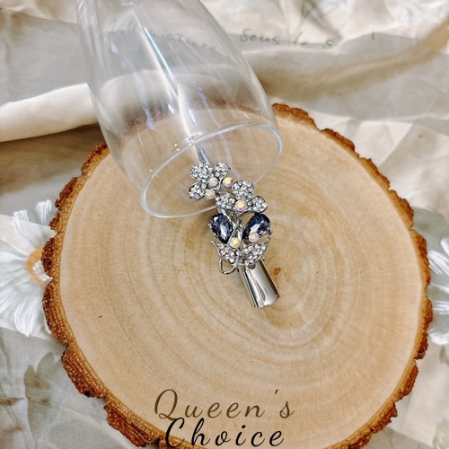 閃耀紫蝶髮夾 韓款邊夾 水鑽小髮夾-細節圖5