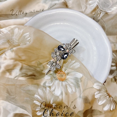 閃耀紫蝶髮夾 韓款邊夾 水鑽小髮夾-細節圖6