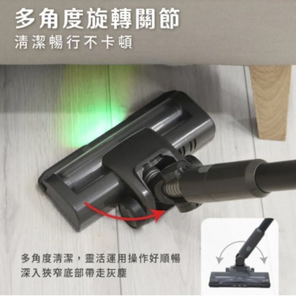【KINYO】PureVac  多功能無線無刷吸塵器 (KVC) 兩段吸力 旋轉地刷 高速馬達 汽車吸塵器-細節圖8