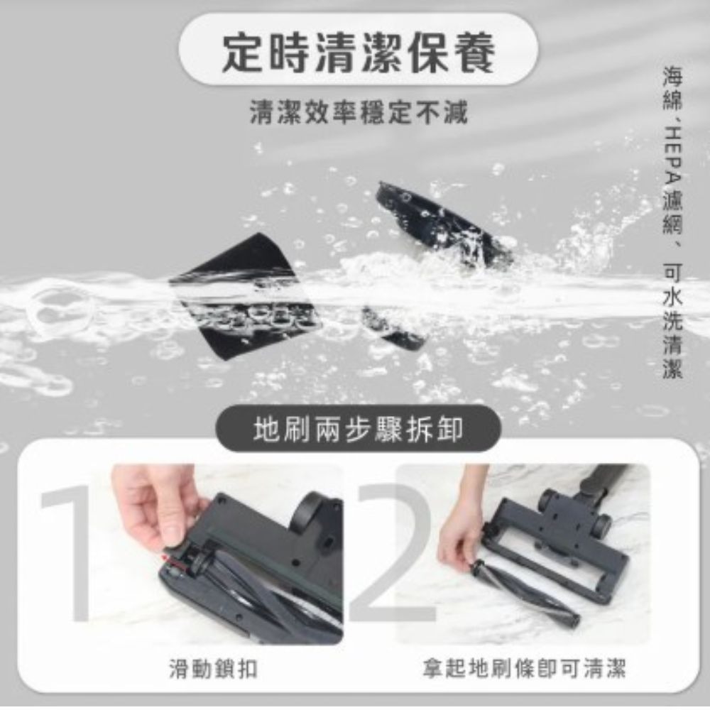 【KINYO】PureVac  多功能無線無刷吸塵器 (KVC) 兩段吸力 旋轉地刷 高速馬達 汽車吸塵器-細節圖11