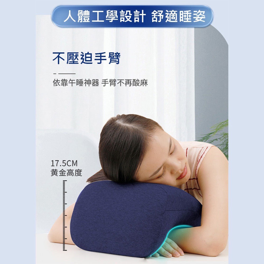 【Travel Blue 藍旅】 趴睡枕 背靠枕 高級慢回彈記憶棉 凹槽專利設計 午睡枕 腰靠枕-細節圖2