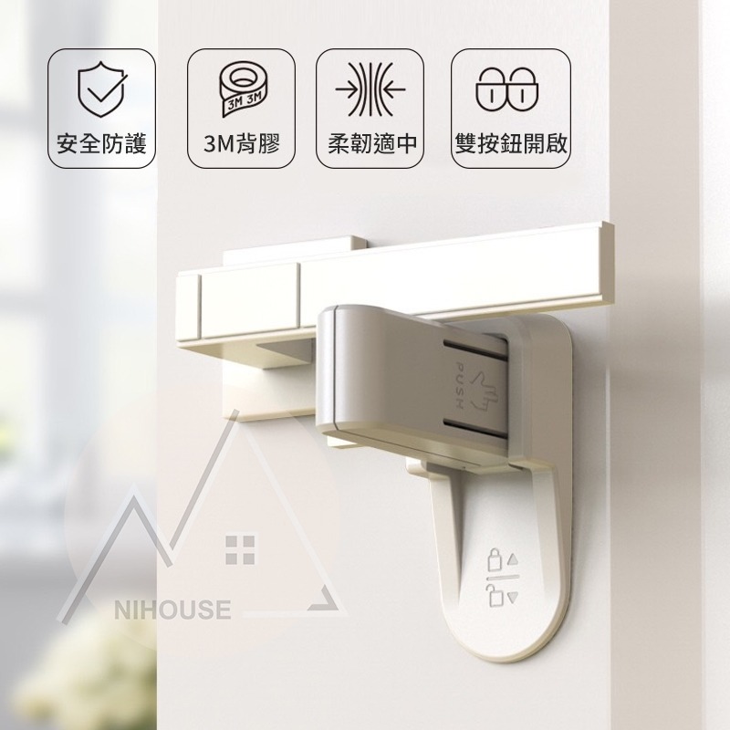 【台灣現貨】門把手安全鎖 安全門鎖 門把手 安全鎖 防開門 嬰兒用品 寶寶安全 兒童專用-細節圖2