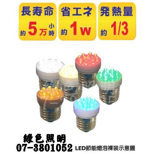 綠色照明 ☆ 太星 A522 ☆ LED節能環保無罩60度照射燈泡 12LED/E27/1W/110V/A522-細節圖2