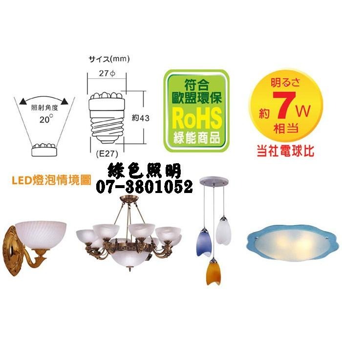 綠色照明 ☆ 太星 A522 ☆ LED節能環保無罩60度照射燈泡 12LED/E27/1W/110V/A522-細節圖4