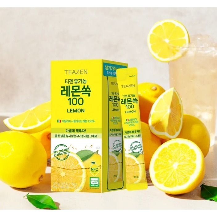 現貨 韓國 TEAZEN 100% 有機檸檬水 14條 280g-細節圖3