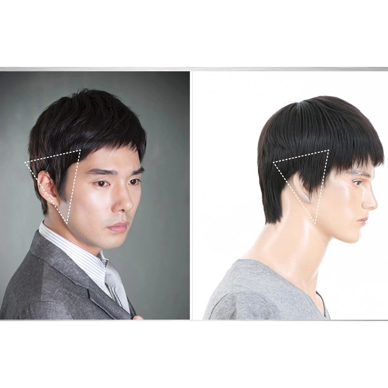 男士假髮 真人髮 短髮 - 年輕帥氣直髮髮型 男生假髮【黑二髮品】OTGC-細節圖2