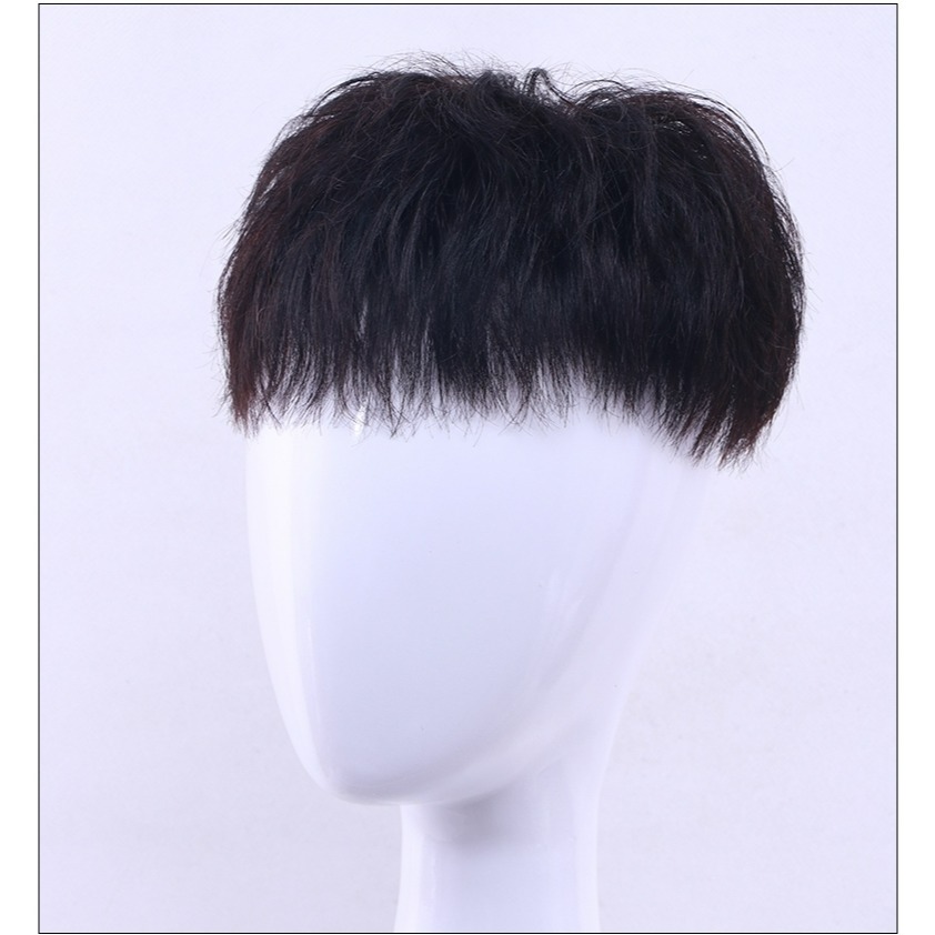 真髮 頭頂髮片 男 假髮片 假髮 補髮塊 - 日系髮型 頭頂補髮 微卷碎瀏海(2種內網) 【黑二髮品】OTYZ1-細節圖2