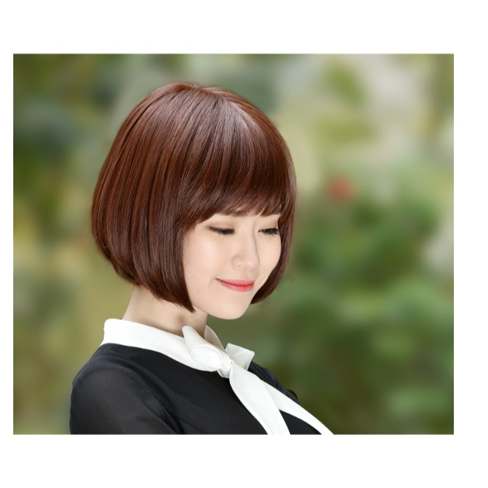 女假髮 全真髮 短髮 直髮 - 少女髮型 波波頭 逼真頭皮 整頂假髮 黑二髮品 OTRK-細節圖2