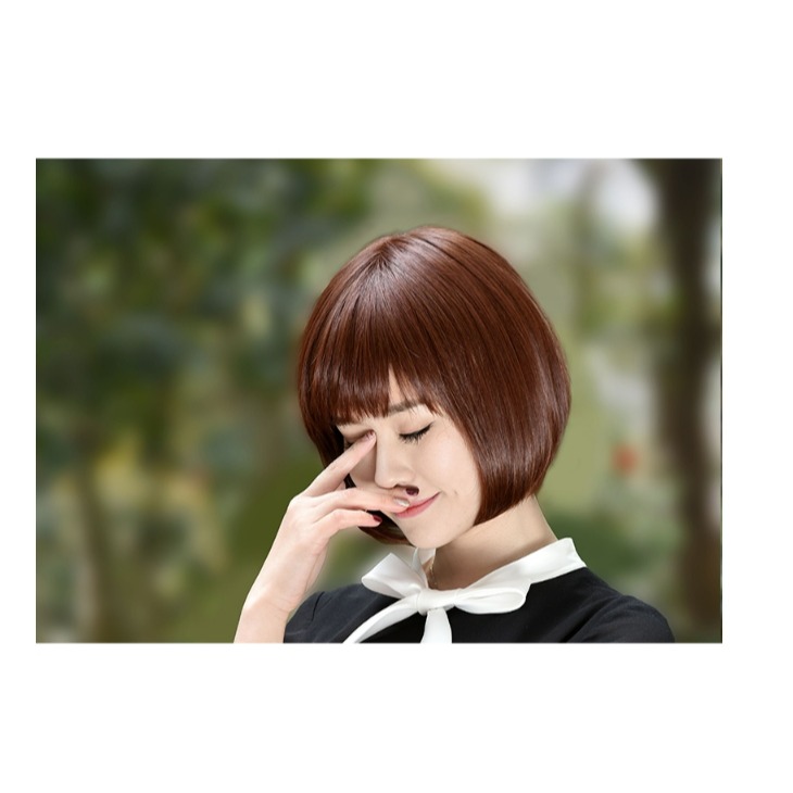 女假髮 全真髮 短髮 直髮 - 少女髮型 波波頭 逼真頭皮 整頂假髮 黑二髮品 OTRK-細節圖3