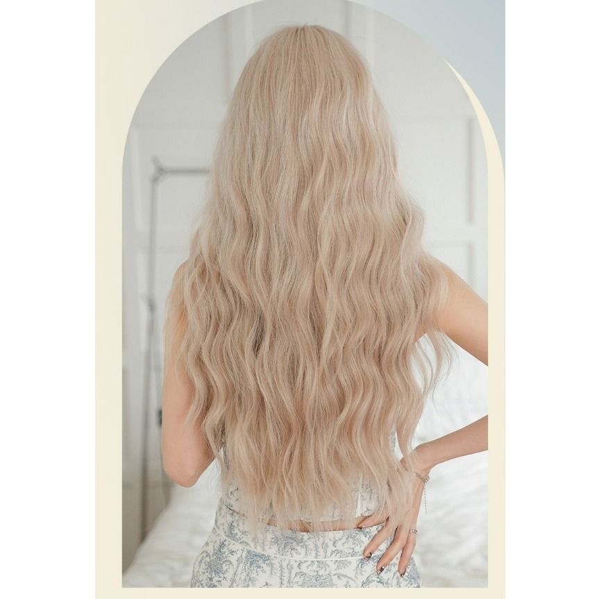 女 整頂假髮 高溫絲 長捲髮-前額蕾絲 cosplay 髮套 改變髮型 透氣內網 【黑二髮品】OTAZ4-細節圖5