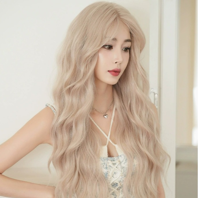 女 整頂假髮 高溫絲 長捲髮-前額蕾絲 cosplay 髮套 改變髮型 透氣內網 【黑二髮品】OTAZ4-細節圖6