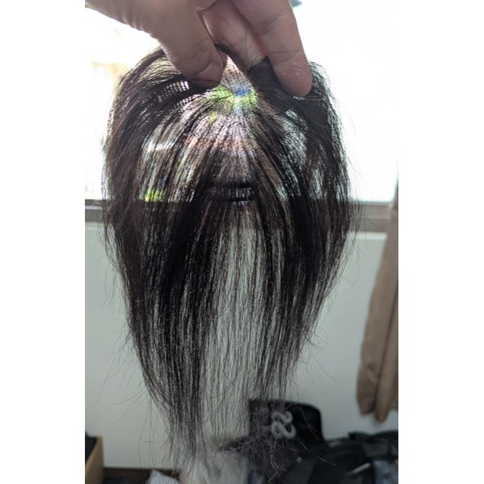 瀏海髮片 頭頂髮片 全真髮假髮片 前額補髮- 全手織內網 超輕薄 透氣 髮際線補髮【黑二髮品 】TGZ6-細節圖8