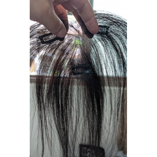 瀏海髮片 頭頂髮片 全真髮假髮片 前額補髮- 全手織內網 超輕薄 透氣 髮際線補髮【黑二髮品 】TGZ6-細節圖9