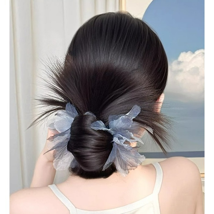 鯊魚夾 假馬尾 花朵造型 丸子頭 假髮馬尾 - 方便好夾 改變造型 甜美風【黑二髮品】TGZ7-細節圖2