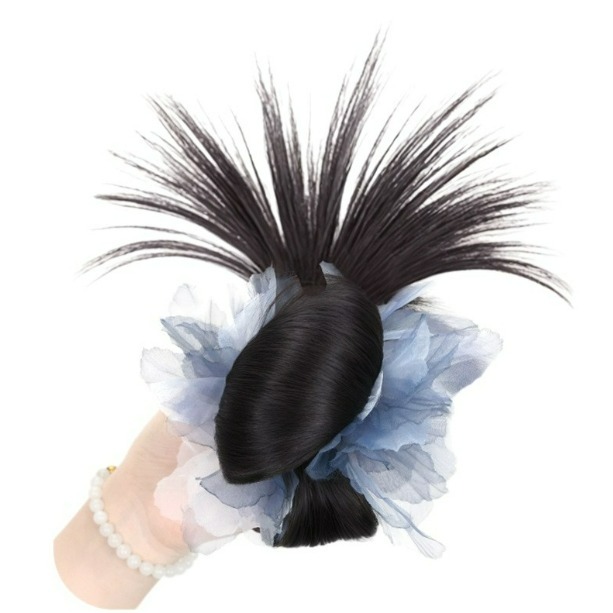 鯊魚夾 假馬尾 花朵造型 丸子頭 假髮馬尾 - 方便好夾 改變造型 甜美風【黑二髮品】TGZ7-細節圖4