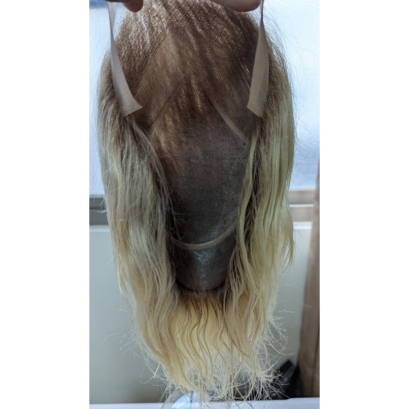 男生頭頂髮片 全真髮 假髮片-前額蕾絲更隱形 金色系髮色 潮色髮 可自行染色【黑二髮品】TLA-細節圖5