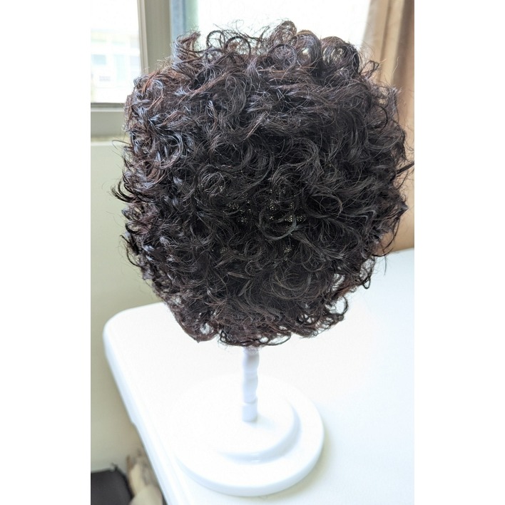 捲髮 全真人髮 短捲髮 整頂假髮 - 媽媽短捲髮髮型 蓬鬆自然 告別燙染髮 掉髮可戴 【黑二髮品】OTQN-細節圖4