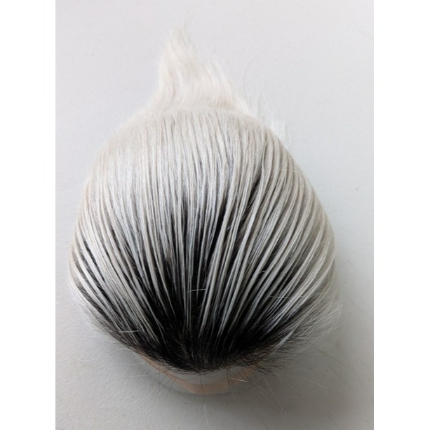 男生髮片 真髮髮片 頭頂假髮片 黏貼假髮 - 前額蕾絲 銀色系髮色 更亮眼 【黑二髮品】TLB-細節圖2