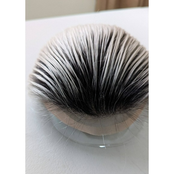 男生髮片 真髮髮片 頭頂假髮片 黏貼假髮 - 前額蕾絲 銀色系髮色 更亮眼 【黑二髮品】TLB-細節圖3