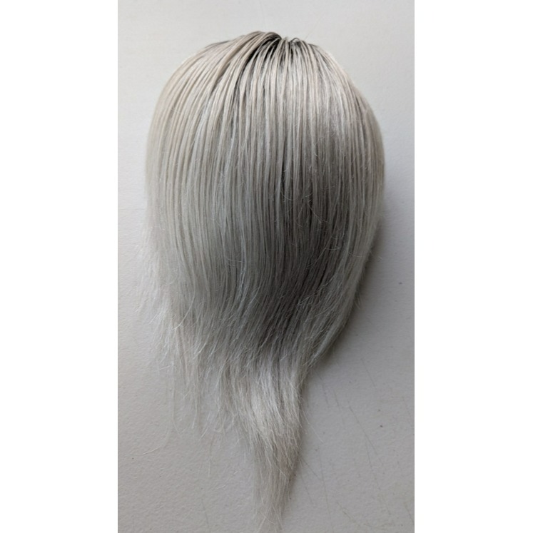 男生髮片 真髮髮片 頭頂假髮片 黏貼假髮 - 前額蕾絲 銀色系髮色 更亮眼 【黑二髮品】TLB-細節圖9