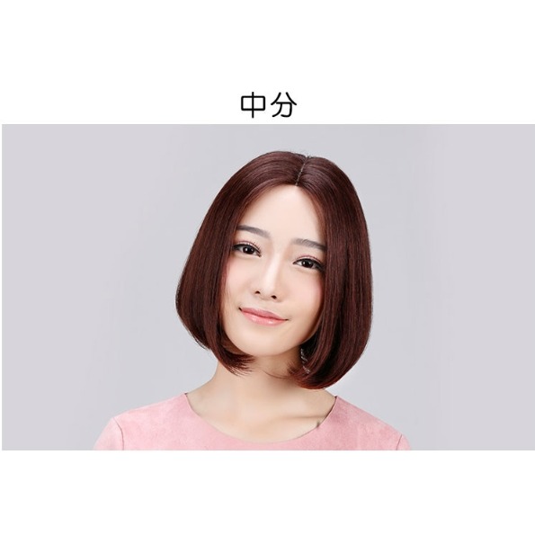 女假髮 整頂假髮 真人髮 短直髮-旁分髮型 逼真頭頂 透氣內網 掉髮可戴【黑二髮品】OTQZ-細節圖2