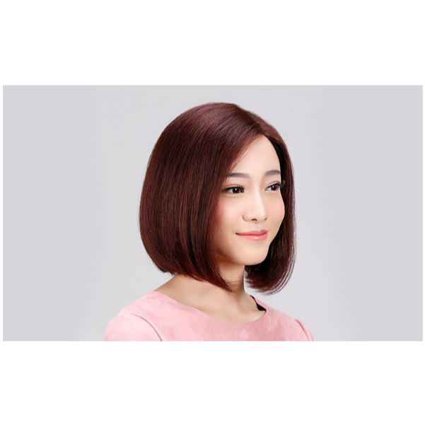 女假髮 整頂假髮 真人髮 短直髮-旁分髮型 逼真頭頂 透氣內網 掉髮可戴【黑二髮品】OTQZ-細節圖3